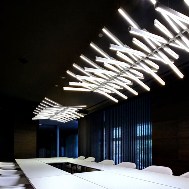 Interior Design Meeting Room - Люстра из рыбьей кости, скандинавское светодиодное
