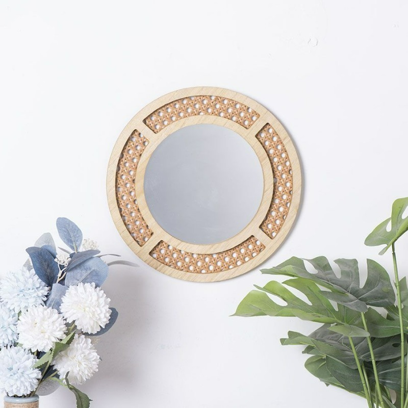 Rattan Mirror Round - Креативное декоративное зеркало ручной работы с