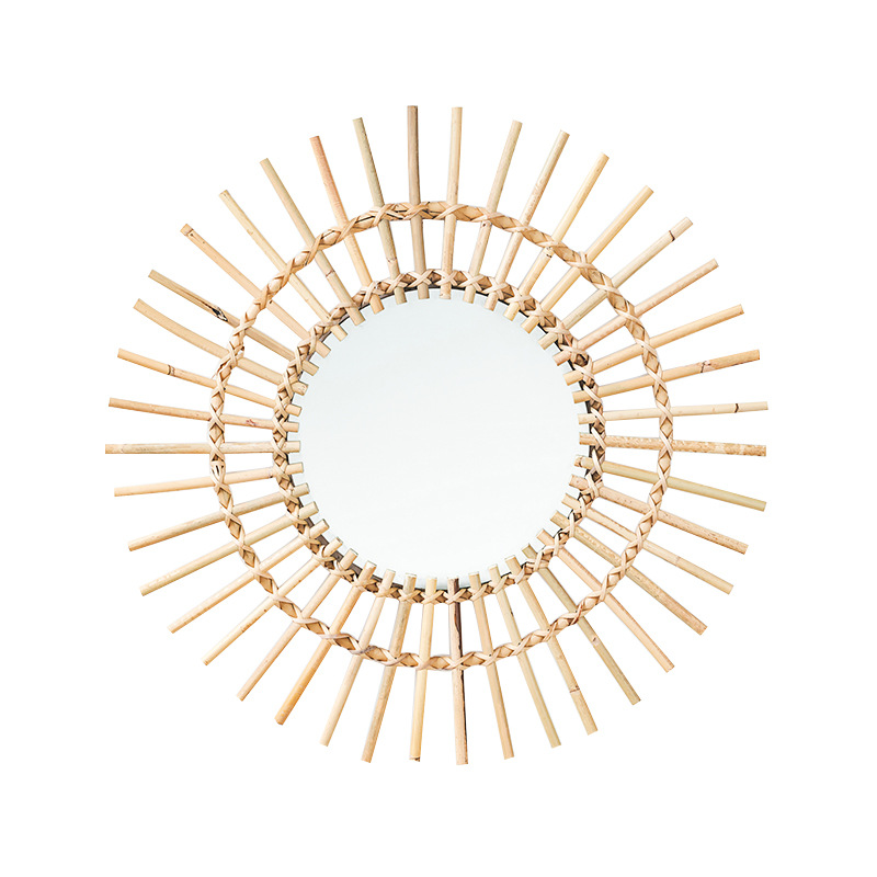 Rattan Mirror Round - Настенное зеркало из ротанга в скандинавском