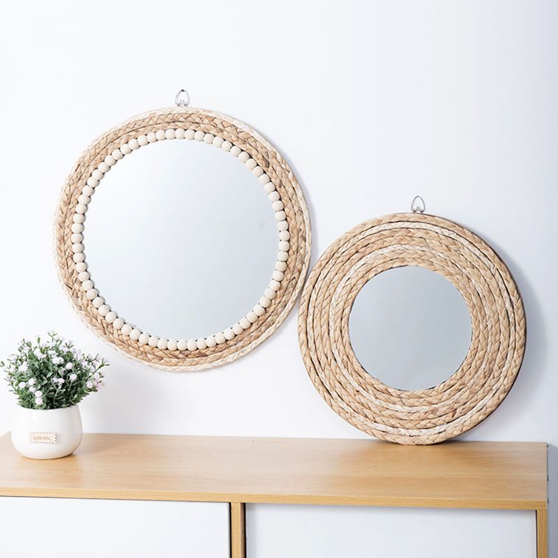 Rattan Mirror Round - Декоративное круглое зеркало из ротанга ручной