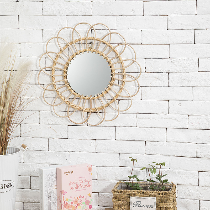 Подвесное зеркало из ротанга с – обзор и цена Rattan Mirror Round