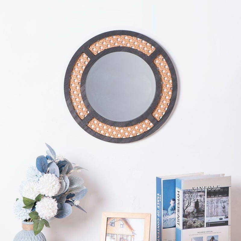 Креативное декоративное зеркал – обзор и цена Rattan Mirror Round