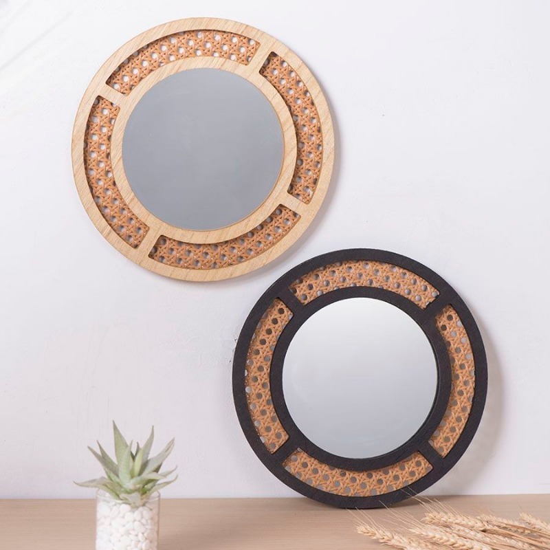 Креативное декоративное зеркал – обзор и цена Rattan Mirror Round