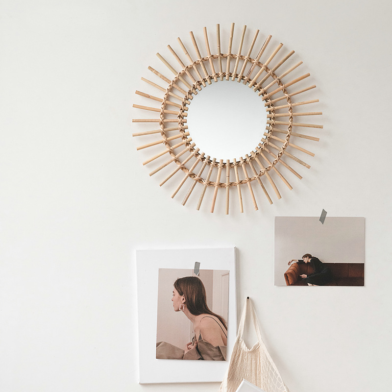 Настенное зеркало из ротанга в – обзор и цена Rattan Mirror Round