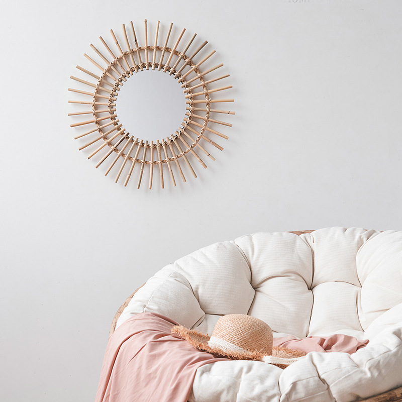 Настенное зеркало из ротанга в – обзор и цена Rattan Mirror Round