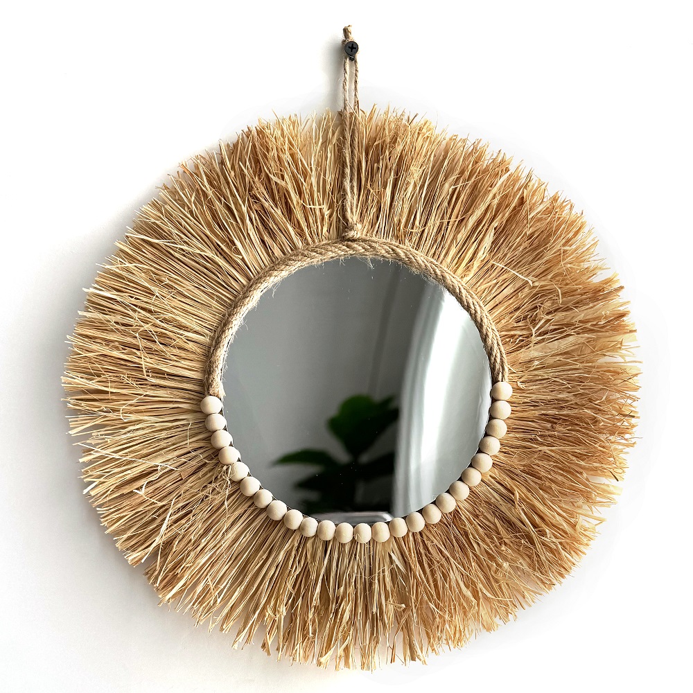Зеркало из рафии ручной работы – обзор и цена Rattan Mirror Round
