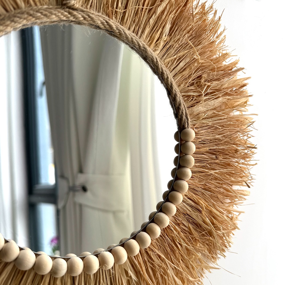 Зеркало из рафии ручной работы – обзор и цена Rattan Mirror Round